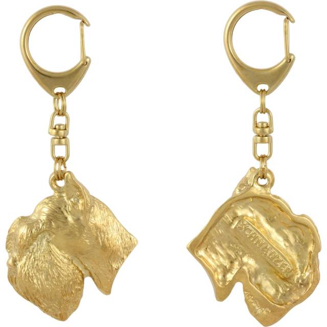 Schnauzer - Gilded key ring with dog, handbag decoration, luxury accessory by Art-Dog brand
