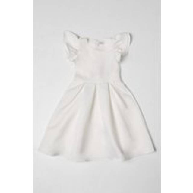 Frill Sleeve Bow Back Satin Flowergirl Dress - Ivory - 11-12 Years