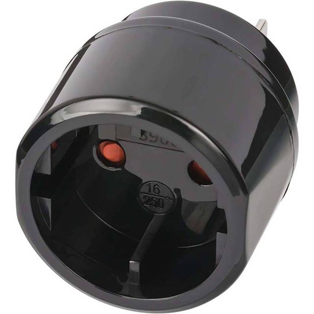 Brennenstuhl reseadapter/adapter (reseadapter för anslutning av elektriska apparater med Euro-kontaktsystem i länder med amerikanskt kontaktsystem (typ A): USA, Japan) svart