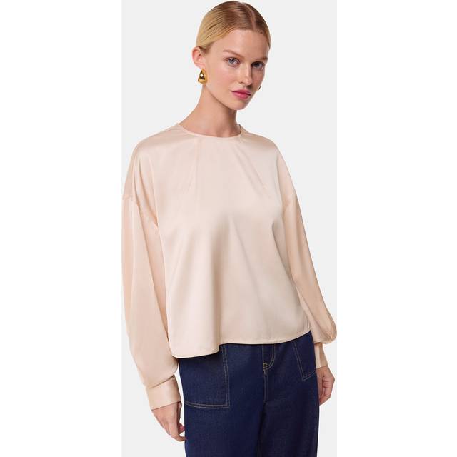 Whistles Demi Satin Blouse, Champagne