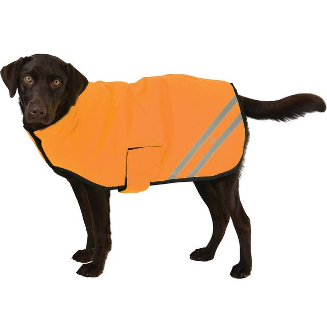 Hy Equestrian Hi-Viz Reflector Waterproof Dog Coat - M · Orange