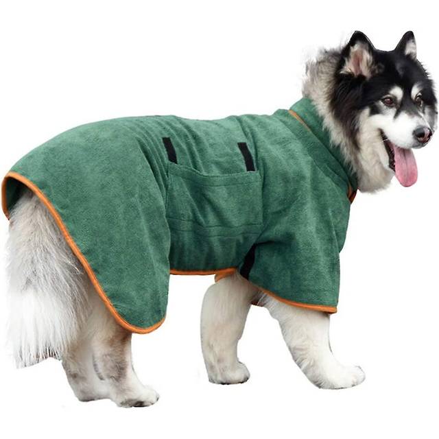 Dog Bathrobe Towel - Microfibre Fast Drying Super Absorbent Pet Dog Cat Bath Robe Towel,Soft-Medium