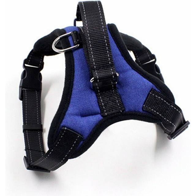 Adjustable Extra Large Dog Harness Reflective Breathable Pet Vest-Blue