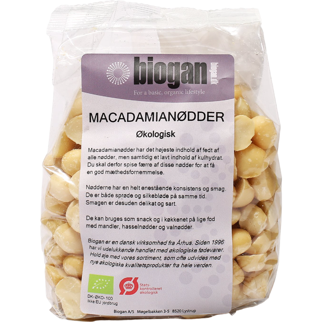 Biogan Macadamianötter rå EKO - 400 g