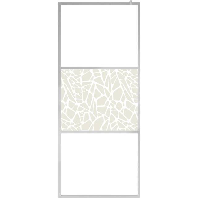 (chrome, 80 x 195 cm/stone design) vidaXL Walk-in Shower Wall Bath Enclosure with Shelf ESG Glass and Aluminium