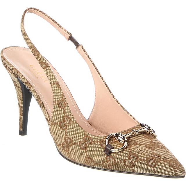 Gucci Horsebit Gg Canvas Slingback Pump