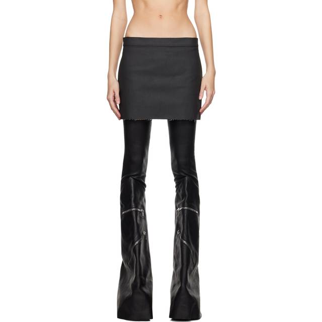 Rick Owens Black Porterville Denim Miniskirt - 09 Black - IT 44