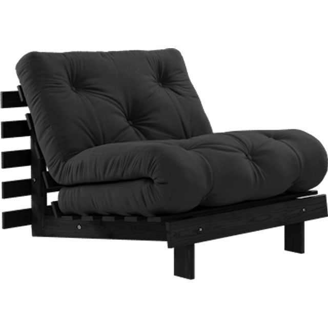 Karup Design Roots Bäddsoffa Med Madrass 90x200 Svart Natt/Mörkgrå - Svart Nattlackerad, 734 Mörkgrå
