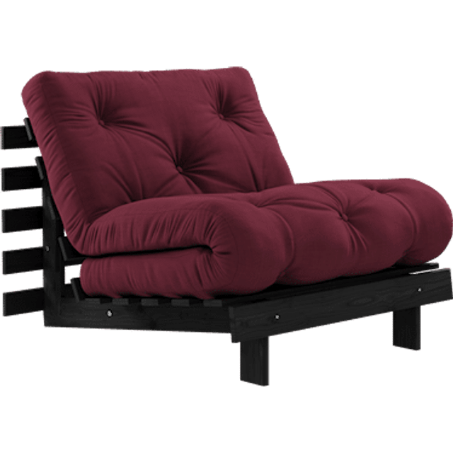 Karup Design Roots Bäddsoffa Med Madrass 90x200 Svart Natt/Bordeaux - Svart nattlackad, 710 Bordeaux