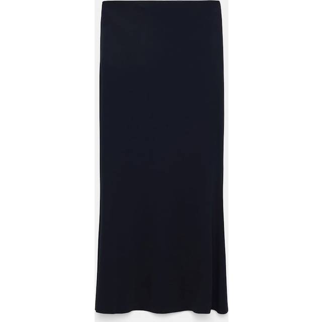Fitted midi skirt with flared hem - blue (XXL)