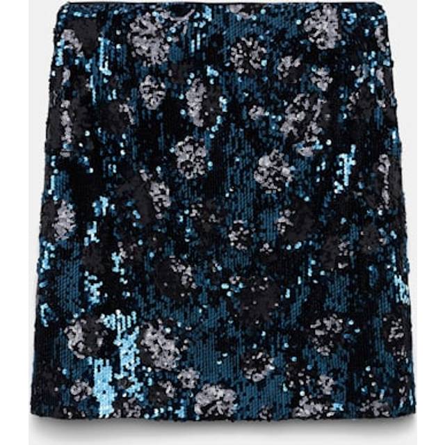 Dorothee Schumacher Floral sequined miniskirt - blue (UK 16)