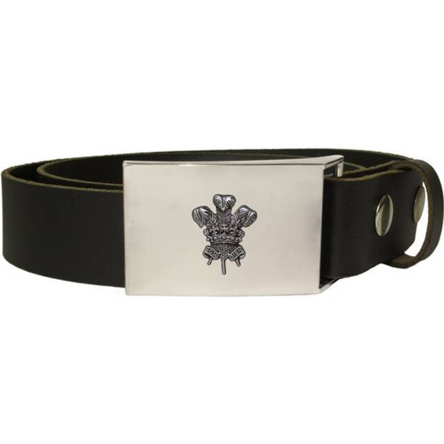 Welsh feathers leather snap fit belt