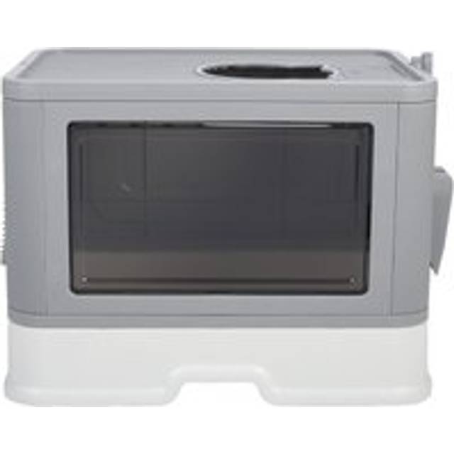 Livingandhome - Enclosed Folding Plastic Cat Litter Box with Scoop