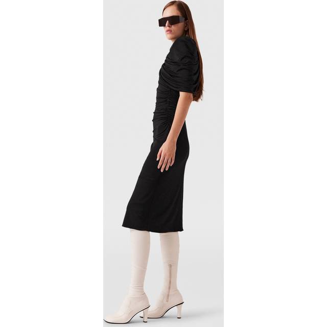 Draped Cape Midi Dress - BLACK - 38 IT (2 US)