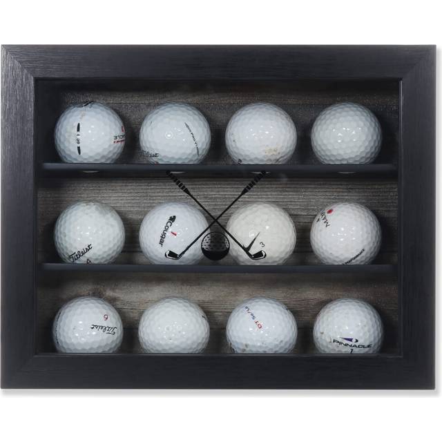 Lawrence Frames 8x10 Golf Ball Shadow Box Display Case - Holds 12 Golf