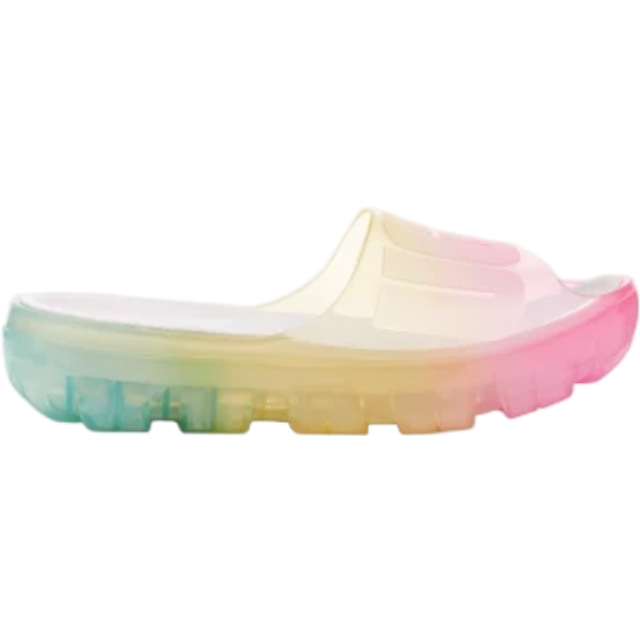 UGG® Jella Clear Watercolors Slide for Women in Rainbow Blend, Size 3