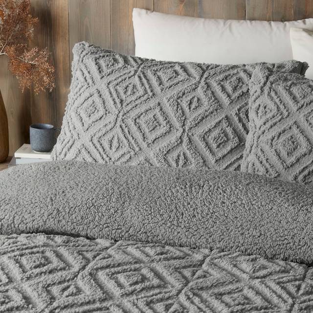 Romo Pinsonic Fleece Duvet Cover Set - Grey - Single - Fusion