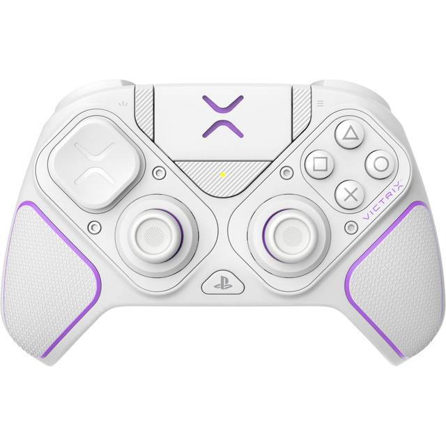 PDP Victrix Pro BFG trådlös Gaming Controller for Playstation 5 / PS5, PS4, PC, Modular Gamepad, Remappable Buttons, Customizable Triggers/Paddles/D-Pad, PC App White
