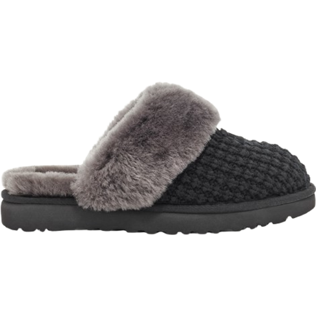 Cozy Slipper - Black - <p>Featuring a fluffy collar and plait knit upper, the Cozy Slipper from Ugg Australia are the ultimate in comfort. Lined with supersoft shearling, team with your favourite loungewear this season.</p>