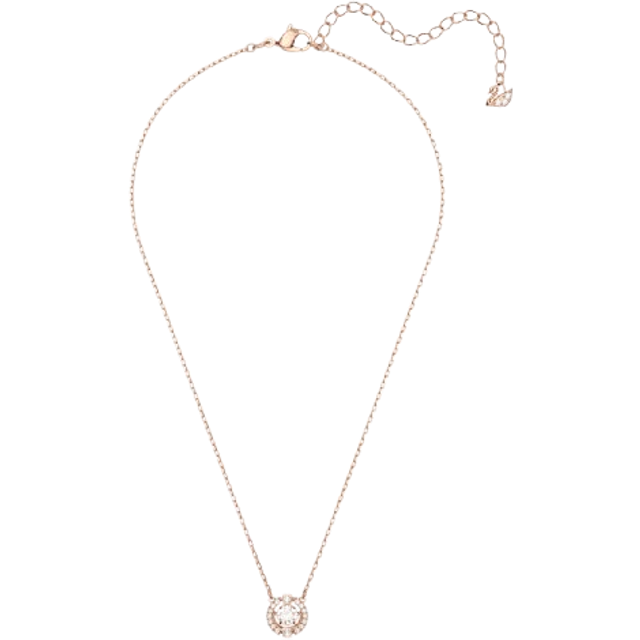 Swarovski Sparkling Dance halsband, rund skuren, vit, roséguld pläterad