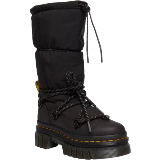 Dr. Martens Leather Audrick Hi Puffer Boots in Black, Size: 8
