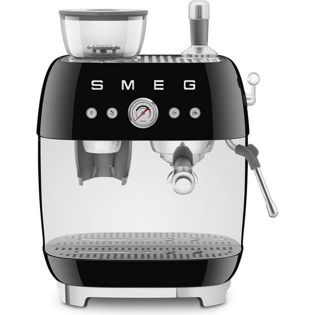 Smeg - EGF03 Espresso Machine with Filter Holder - schwarz/lackiert/BxHxT 33,4x44,3x34cm/220-240V/50-60Hz/1650W/Schukostecker - black (44.3 x 33.4 x 34.0cm)