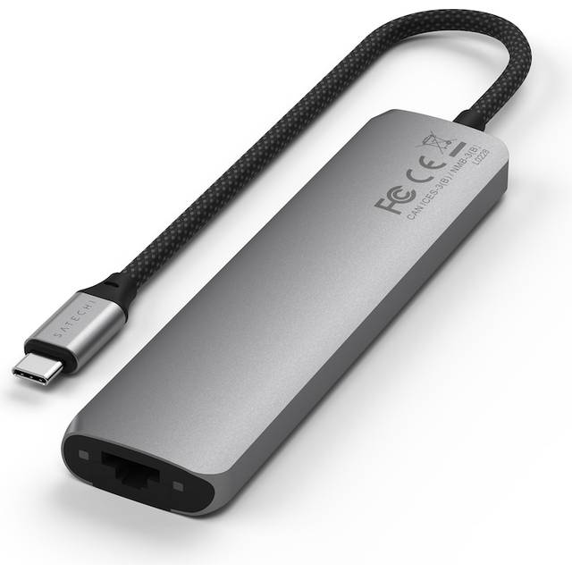 Satechi Satechi 7-i-1 USB-C Slim Multiport Adapter med Ethernet - Rymdgrå