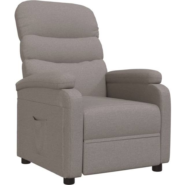 vidaXL Reclinerfåtölj taupe tyg