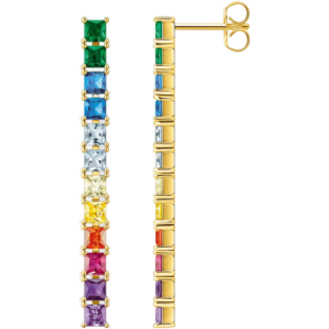 Thomas Sabo Earrings colourful stones gold multicoloured H2249-996-7 - blue/yellow gold-coloured/green/light blue/light green/orange/red/violet/gold - one size