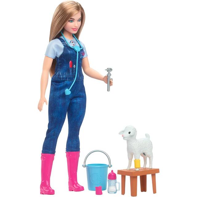 Barbie 65th Anniversary Doll & 10 Accessories  Farm Veterinarian Set w