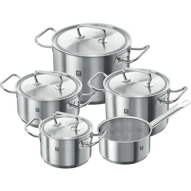Zwilling Twin Classic 5-piece Saucepan Set, with 4 Lids, Suitable for Induction, Stainless Steel, 48 x 38 x 28 cm, Silver