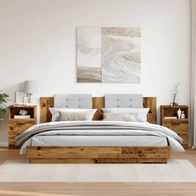 Apresio Manufactured Wood Bedside Table - Reclaimed Wood (65cm H X 40cm W X 36cm D)