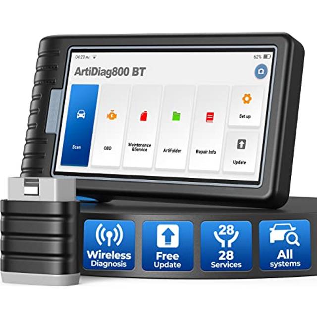 ArtiDiag800 BT Car Diagnostic Tool with all systems diagnosis, OBD2 scanner with 28 Maintenance Services:Oil Reset/EPB/SAS/TPMS/DPF,Wireless