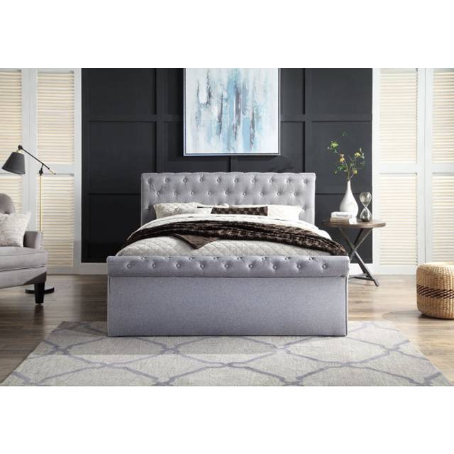 Home Treats King Size Grey Sleigh Ottoman Bed