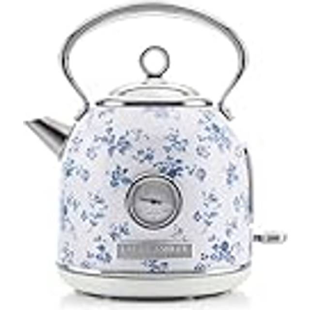 Laura Ashley Elektrisk Vattenkokare med China Rose Print av VQ - 1,7 Liters Sladdlös Elektrisk Vattenkokare med 2,2 KW Snabbkokning, Overhettningsskydd och Temperatur Indikator
