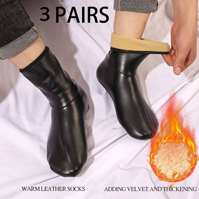 TEMU 1 Pair 3 Pairs 5 Pairs Autumn And Winter Adult Warm Socks For Men And Women Winter Plus Velvet Thickened Floor Socks Non-slip Bottom High- Shoes Indoor Socks For Home And Two-