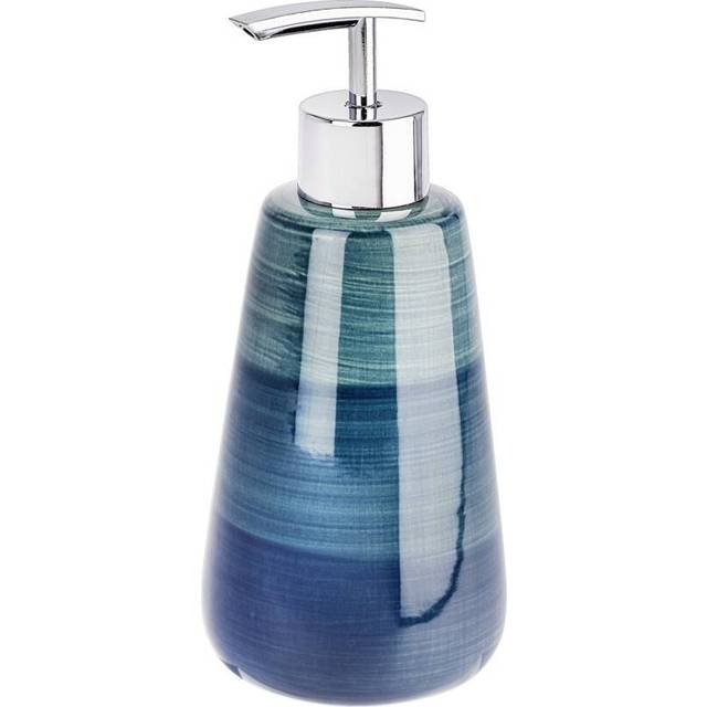 WENKO Soap Dispenser Pottery of Ceramic in Petrol, Oil, 8 x 8 x 17.5 cm