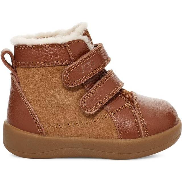 UGG® Baby Rennon II Trainer in Brown, Size 0.5, Leather/Suede/Polyester - Chestnut