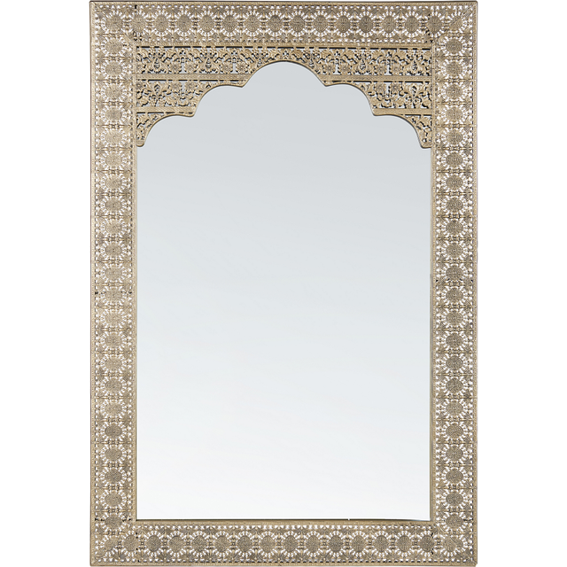 Beliani Wall Mirror Pali 60 Cm 90 Cm Metal Gold, Gold