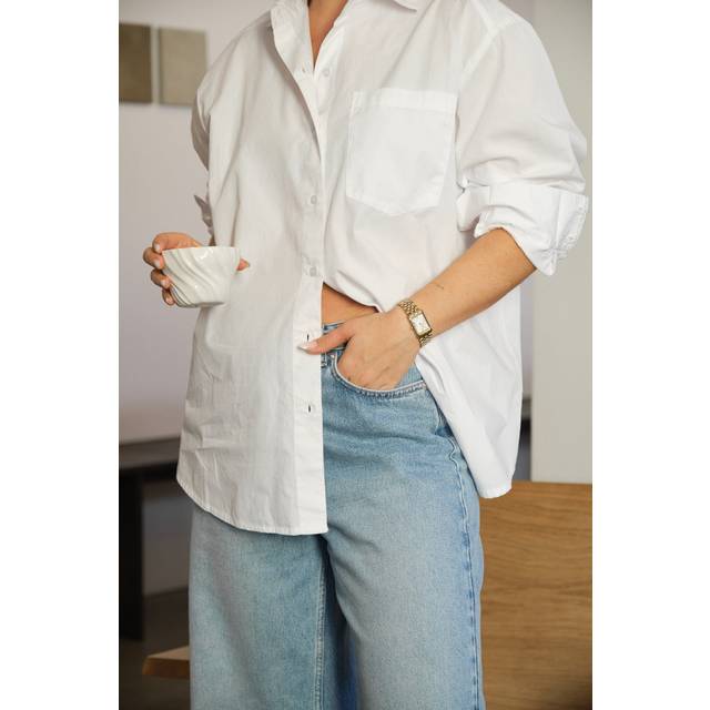 Neo Noir Dalma C Poplin Shirt Dam Långärmade Blusar Stl. 40 - Från Magasin - White (40)