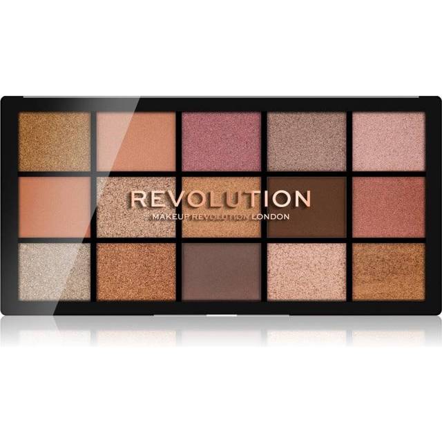 Revolution Beauty London Reloaded ögonskuggspalett, metalliska och matt ögonfärger, 15 nyanser, grundläggande, 16,5 g