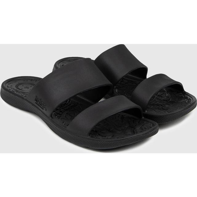 Totes SOLBOUNCE Ladies Double Strap Slider Sandals in Black