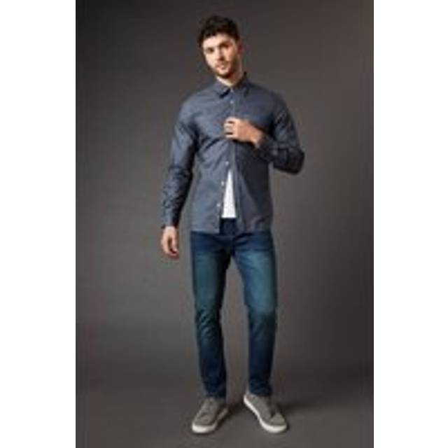 Burton mens slim jeans blue stretch dark vintage wash casual versatile denim