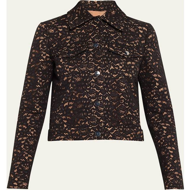 Lace Jean Jacket - BLACK - X-Small
