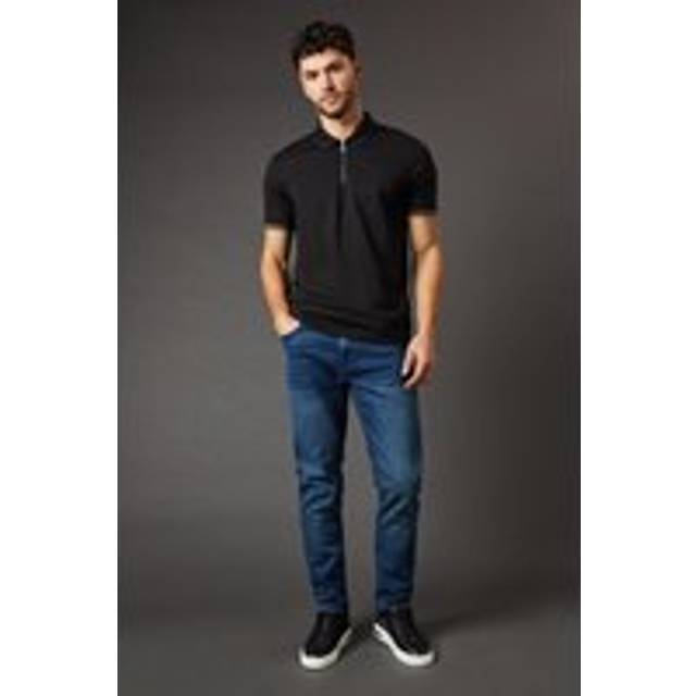 Mens Blue Wash Stretch Slim Fit Jeans - Bright Blue - 34S