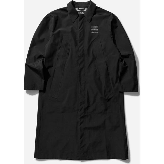MM6 Maison Margiela, Kappa, Herr, L, Svart ulltrenchcoat med klassisk krage - black (L)