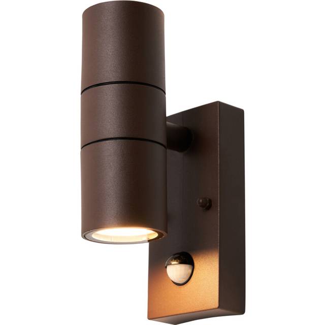 Litecraft Fibo Up & Down Wall Light IP44 With PIR Motion Sensor - Rust