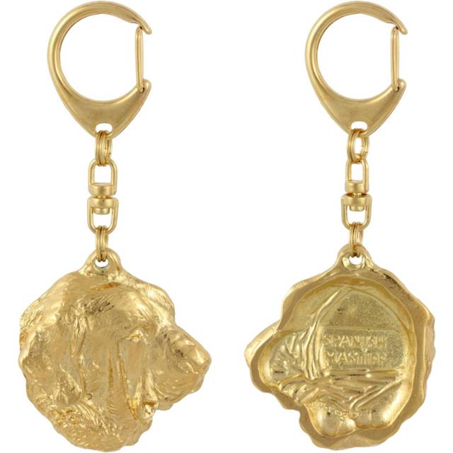 Spanish Mastiff, Mastín Español - Gilded key ring with dog in gift box, handbag decoration, luxury accessory by Art-Dog brand