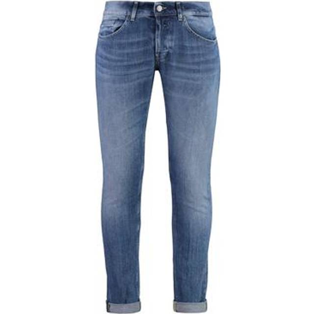 Dondup, Jeans, Herr, W33, Bomull, Skinny Jeans med Upprullade Slag - blue (W33)