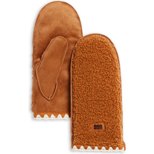 UGG Uggfluff Scalloped Mitten |Brun |L/XL